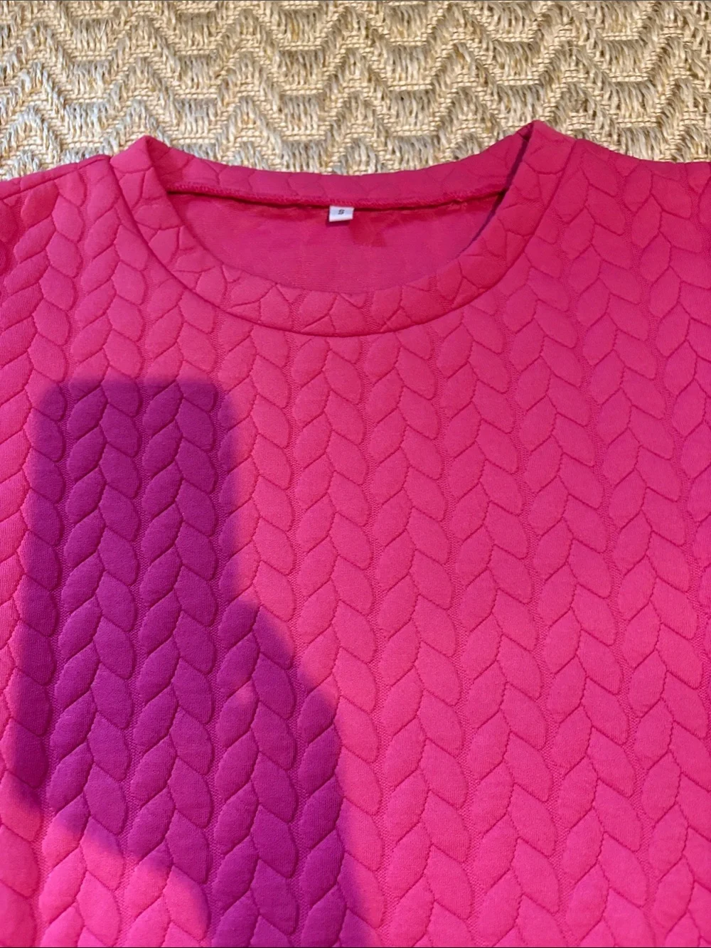 Women’s Fuchsia Quilted Long-Sleeve Top